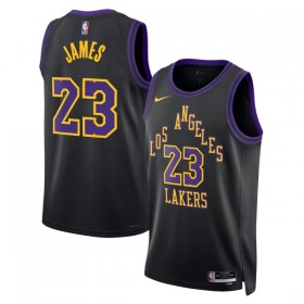 Män Los Angeles Lakers Tröja Lebron James Nike 2025-26 City Edition Svart Swingman